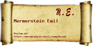 Mermerstein Emil névjegykártya